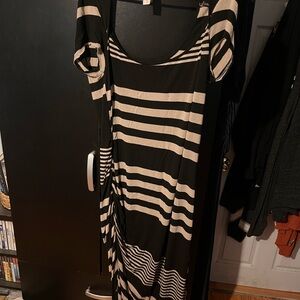 Striped Black and tan Women's Dress
